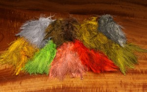 Marabou Feathers Fine Black Barred, Fl. Chartreuse