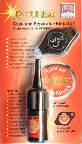 HRH Fishing Hebeisen - *Turbo UV Kleber 3g, inkl. UV-Lampe: Turbo  CA-Klebstoffe sind lösungsmittelfreie, kalthärtende Einkomponenten-Kleber,  die durch Luftfeuchtigkeit und Sauerstoffentzug …