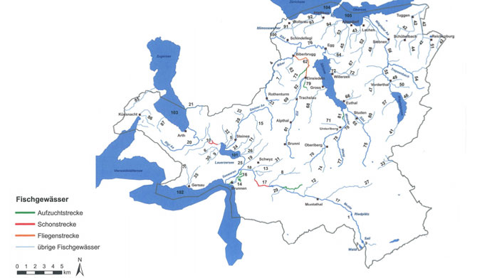 Gewässerkarte Kanton Schwyz